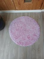 Rond vloerkleed Hoogpolig 80 cm roze, Huis en Inrichting, 50 tot 100 cm, Modern, Rond, Gebruikt