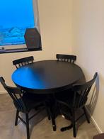 Uitschuifbare tafel + 4 stoelen, Huis en Inrichting, Ophalen, Gebruikt, 4 tot 6 stoelen