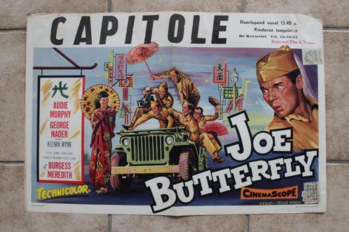 filmaffiche Joe Butterfly 1957 Audie Murphy filmposter, Verzamelen, Posters, Zo goed als nieuw, Film en Tv, A1 t/m A3, Rechthoekig Liggend