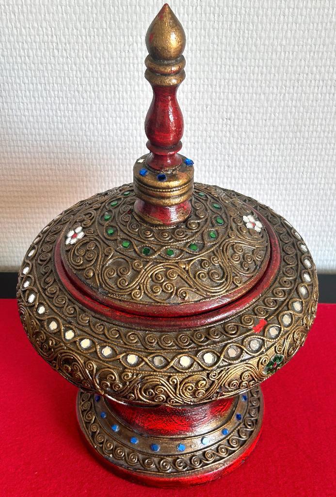 Ancien Bol à Offrandes en Bois Laqué - Birmanie - 1950, Antiquités & Art, Art | Art non-occidental, Enlèvement ou Envoi