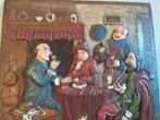 Retro tegel/wanddecoratie, drinkgelag, Antiek en Kunst, Antiek | Wandborden en Tegels, Ophalen of Verzenden
