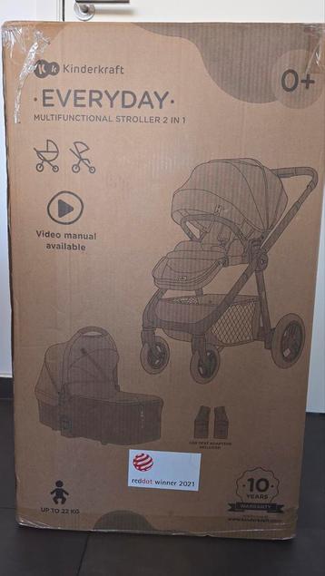 

 kinderkraft buggy EVERYDAY 2 in 1 donkergrijs black frame beschikbaar voor biedingen