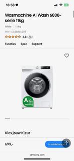 Wasmachine Samsung WW11DG6B25LEU3, 1200 à 1600 tours, Classe énergétique A ou plus économe, 85 à 90 cm, Comme neuf