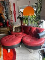 Vintafe Formenti 2 zit en 3 zit in rood/rood leer, Huis en Inrichting, Ophalen, Zo goed als nieuw, Leer