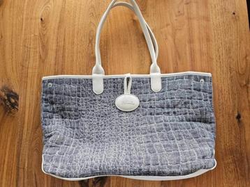 Longchamp Roseau Reversible Tote Bag grijs-blauw/beige beschikbaar voor biedingen