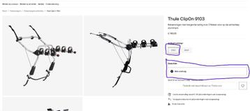 Fietsrek auto voor 3 fietsen: thule ClipOn 3 9103 beschikbaar voor biedingen