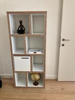 Boekenkast met 1 houten opbergbox - wit/plywood, Ophalen, Nieuw, 50 tot 100 cm, Met lade(s)