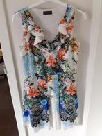 GIOVANE Uitgeschuinde jurk met ruches Maat: 42 Prijs: € 3, Kleding | Dames, Jurken, Wit, Maat 42/44 (L), Ophalen of Verzenden