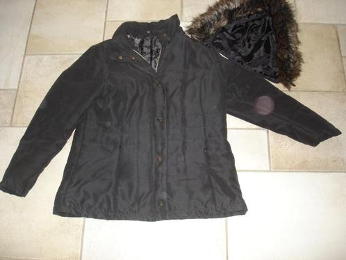 winterjas met kap, Kleding | Dames, Jassen | Winter, Maat 42/44 (L), Zwart, Ophalen of Verzenden