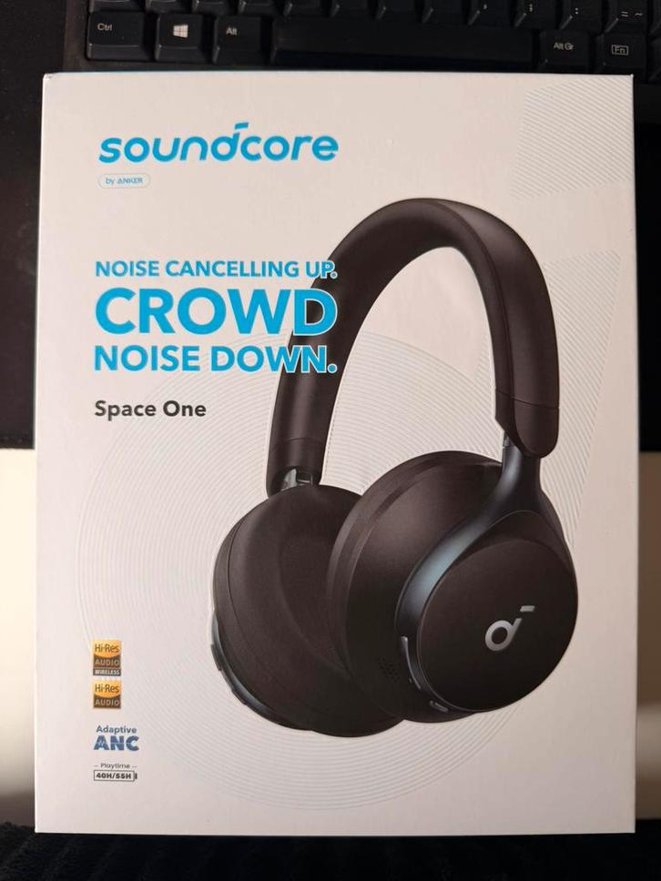 Hoofdtelefoon Soundcore met noice cancelling, Computers en Software, Headsets, Nieuw, Over-ear, Draadloos, Ophalen