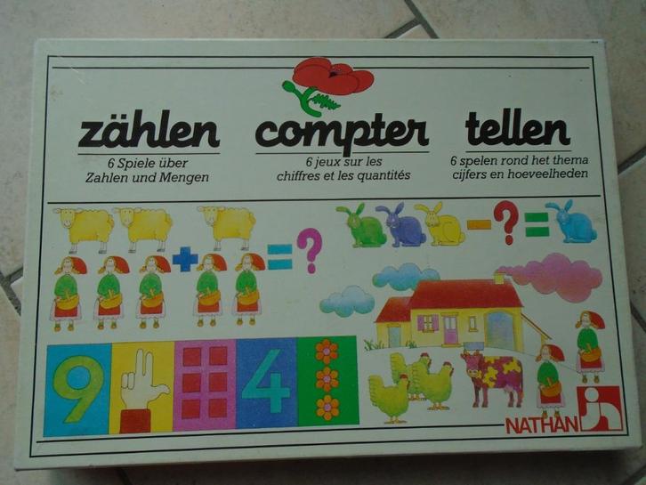 „SPEL VOOR BEGINNERS TELLEN” 4-7 JAAR OUD/NATHAN, Hobby en Vrije tijd, Gezelschapsspellen | Bordspellen, Gebruikt, Vijf spelers of meer