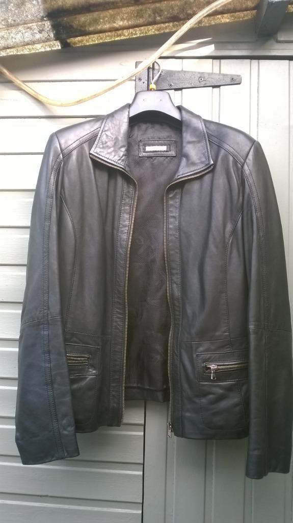 lederen damesblazer, Kleding | Dames, Jasjes, Kostuums en Pakken, Zo goed als nieuw, Maat 46/48 (XL) of groter, Zwart, Ophalen of Verzenden