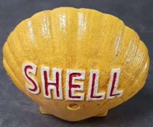 Shell gietijzeren reclame spaarpot verzamel decoratie cadeau, Collections, Marques & Objets publicitaires, Utilisé, Ustensile