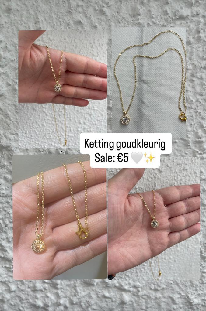 Ketting - goudkleurig - prachtig kleurtinten - sale - nieuw, Handtassen en Accessoires, Kettingen, Nieuw, Ophalen