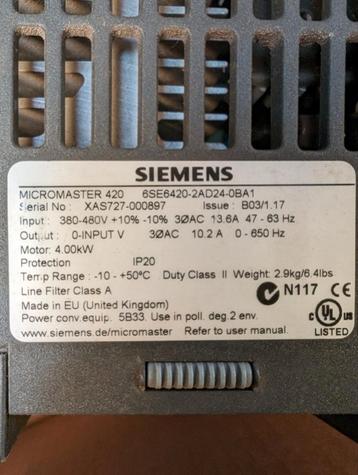 Siemens MICROMASTER 420 