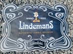 Brouwerij Lindemans publiciteitsbord, Verzamelen, Biermerken, Ophalen of Verzenden, Zo goed als nieuw