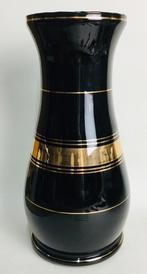 Vintage design Art Deco vaas Booms glas goudversiering, Ophalen of Verzenden