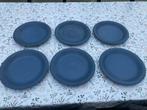 6 Blauwe❗️FEESTBORDEN met sausrand️❗️, Enlèvement, Comme neuf, Assiettes(s)
