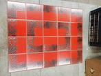 Engelse retro wandtegels rood met zilvergrijs blad, > 100m2, Doe-het-zelf en Bouw, Tegels, Ophalen, Nieuw, 10 m² of meer, Wandtegels
