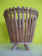 knappe vintage bamboe cache-pot / bloempot, Tuin en Terras, Bloempotten, Overige materialen, 25 tot 40 cm, Tuin, Rond