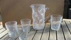 Vintage set gecraqueleerde water karaf ijsemmer en glazen, Antiek en Kunst, Ophalen