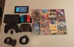 Switch console met games en extra controllers, Games en Spelcomputers, Spelcomputers | Nintendo Switch, Ophalen of Verzenden, Zo goed als nieuw