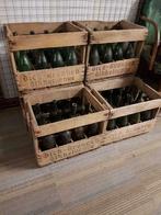 Oude houten krat, flessenkrat met 12 wijnflessen 🍷, Ophalen of Verzenden