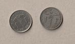 België : 2 (gebruikte) munten van 1 fr, 1922, NL en FR, Ophalen of Verzenden, Setje