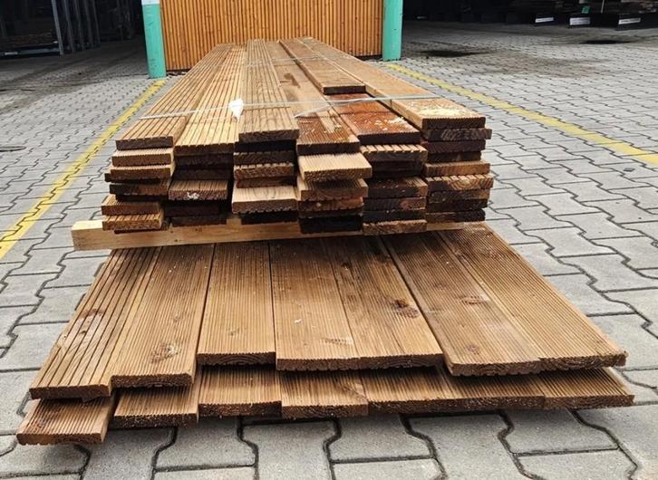 Douglas (terras)planken (65x), Doe-het-zelf en Bouw, Hout en Planken, Zo goed als nieuw, Plank, Overige houtsoorten, 300 cm of meer