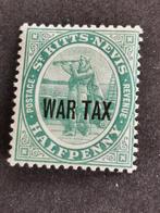 St Kitts-Nevis 1916 - Columbus - groen, opdruk WAR TAX **, Ophalen of Verzenden, Midden-Amerika, Postfris