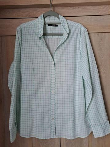 Blouse met lange mouwen groen-wit geruit maat 44 beschikbaar voor biedingen