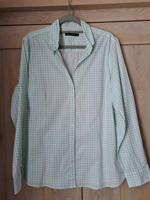 Blouse met lange mouwen groen-wit geruit maat 44, Kleding | Dames, Blouses en Tunieken, Zo goed als nieuw, Maat 42/44 (L), Groen