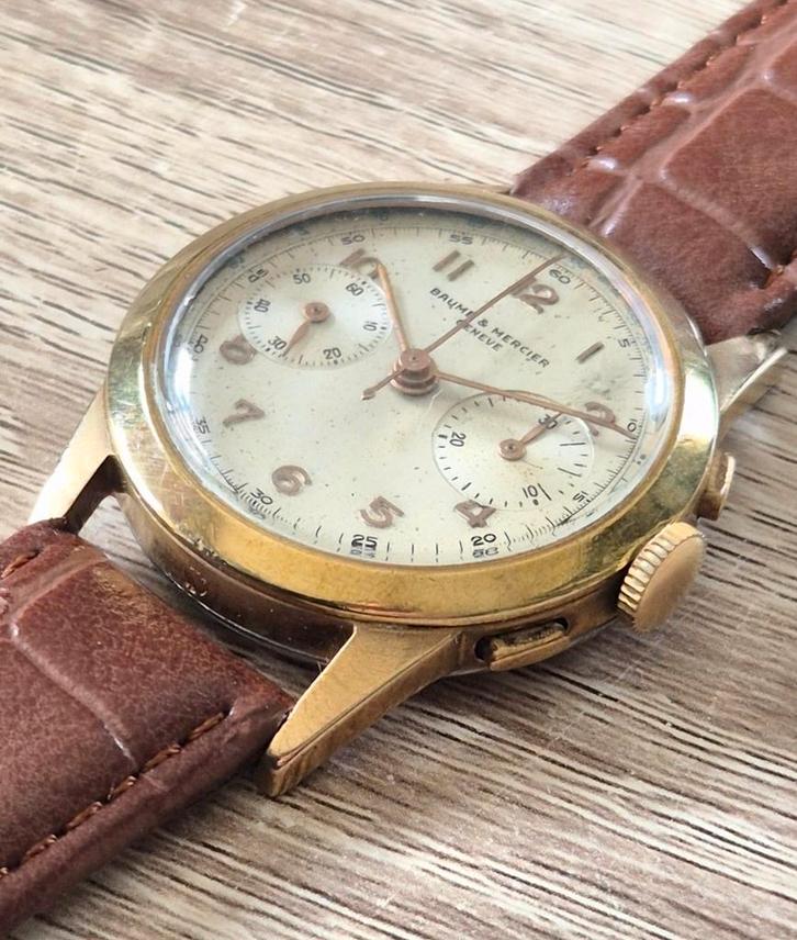 Baume & Mercier Genève vintage chronograaf –  17 jewels, Handtassen en Accessoires, Horloges | Antiek, Polshorloge, Overige merken