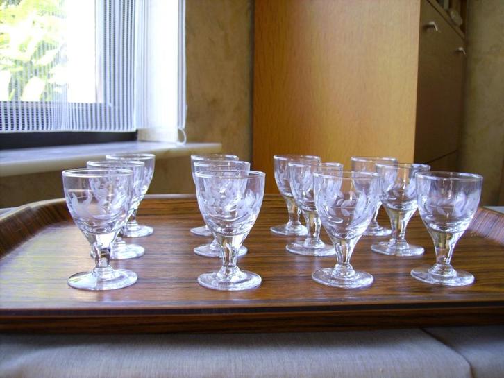 Alcoholglazen, kristallen glazen, VSL, Antiek en Kunst, Antiek | Glaswerk en Kristal, Ophalen of Verzenden