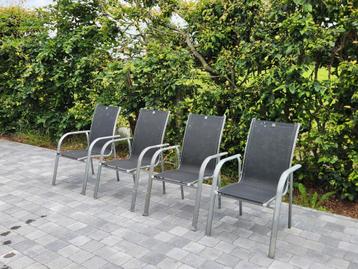 Set van 4 Aluminium outdoor stoelen beschikbaar voor biedingen