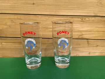 Poney special 2 bierglazen jaren '60 sixties beschikbaar voor biedingen
