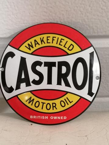 emaille derplaatje Castrol  motor olie disponible aux enchères