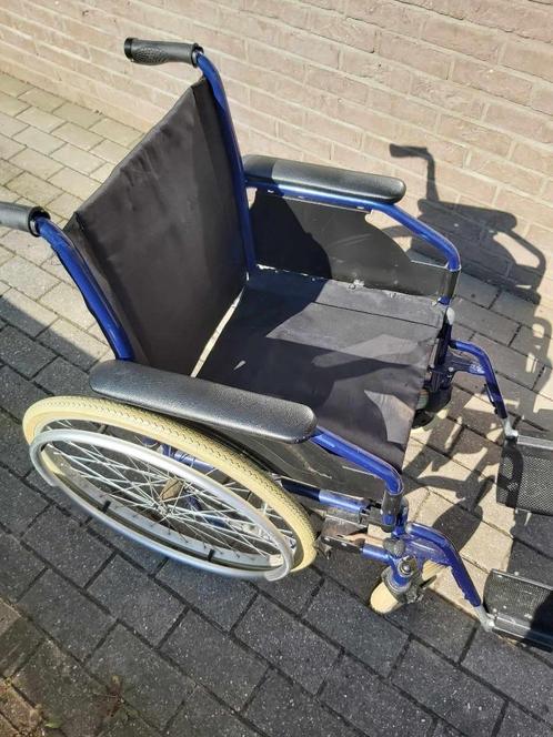 FAUTEUIL ROULANT PLIABLE PMR BLEU NUIT VERMEEREN, Diversen, Rolstoelen, Gebruikt, Handbewogen rolstoel, Inklapbaar, Ophalen