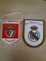 Voetbalvlaggetjes/wimpels Real Madrid & SL Benfica  vintage, Ophalen of Verzenden, Zo goed als nieuw, Vaantje of Sjaal