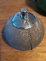 Bougie à huile grise avec couvercle (céramique et métal), Enlèvement ou Envoi