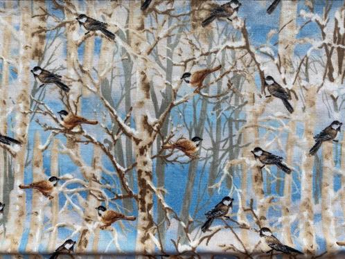 Katoentje met vogelprint, Hobby en Vrije tijd, Stoffen en Lappen, Nieuw, Katoen, 30 tot 120 cm, 30 tot 200 cm, Ophalen of Verzenden
