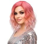 Carnaval pruik duo-color schouderlang met golfjes zonder pon, Envoi, Neuf