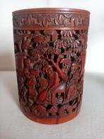 Bitong pot chinois à pinceaux en bambou 1890/1900s, Enlèvement ou Envoi, Utilisé, Pinceau ou Brosse