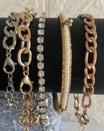 Dames armbanden set 5 delig "MKM design" nieuw, Nieuw, Met strass, Overige materialen, Zilver