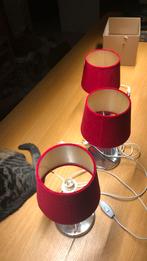 3 rode Hema tafellampjes kleine fittings, Huis en Inrichting, Lampen | Lampenkappen, Ophalen, Gebruikt