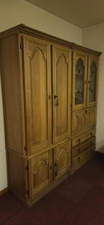 Prachige massief eiken bureau en bureau / barkast, Huis en Inrichting, Bureaus, Ophalen, Bureau