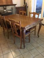 Eiken eetkamertafel met vier stoelen, Ophalen, Zo goed als nieuw