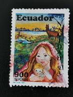 Ecuador 1993 - Kerstmis - Maria met kind, lama, Ophalen of Verzenden, Zuid-Amerika, Gestempeld