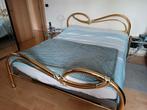 Koperen tweepersoonsbed 1m60, Ophalen, Gebruikt