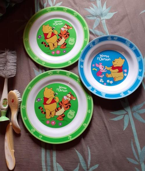 3 assiettes Winnie l'ourson - ️ Pas de paiement par DPD, Enfants & Bébés, Aliments pour bébé & Accessoires, Neuf, Autres types